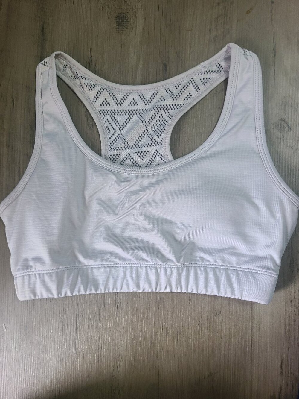 Zyia Active White Bomber Laser Cut Mesh Vented Sports Bra With Pads - Size M